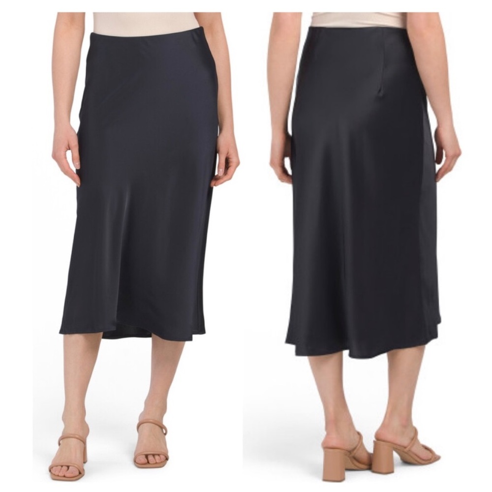 RACHEL ZOE Satin Midi Skirt